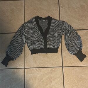 Black and White Chevron Cardigan